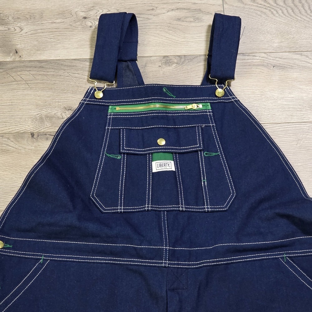 Liberty Denim Overall Bibs Men's Size 48x32 100% Cotton Blue Workwear